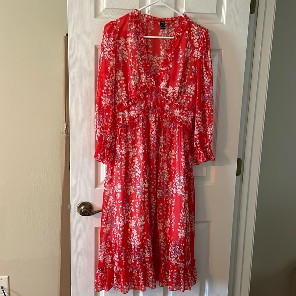 SHEIN red floral dress